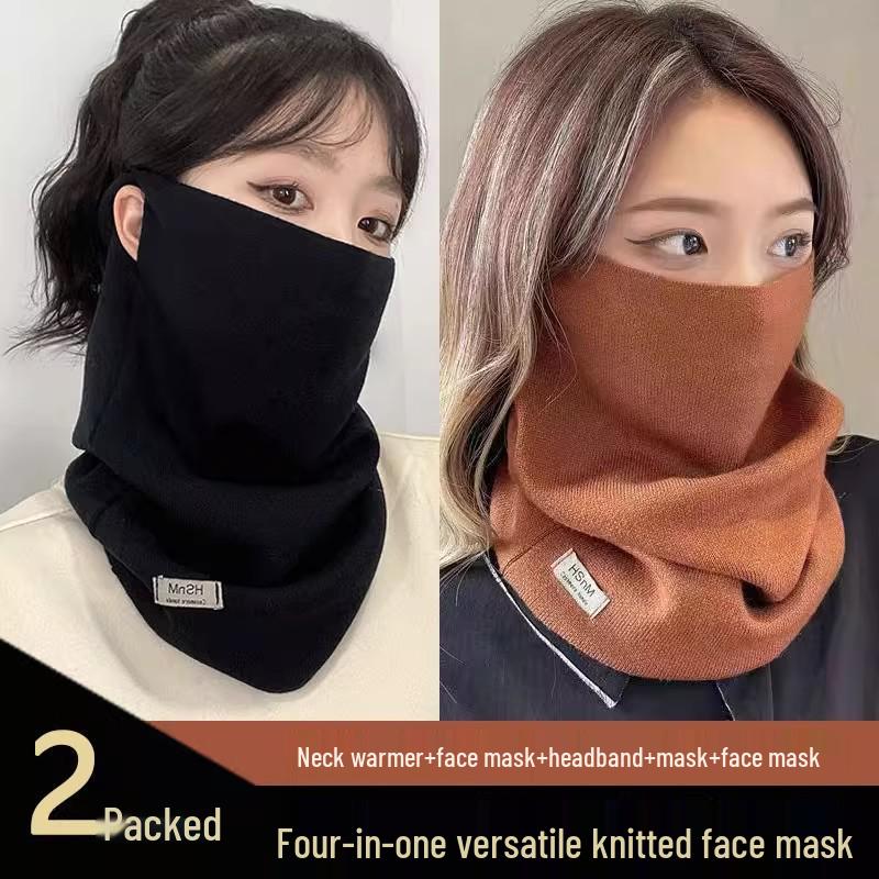 Autumn & Winter Versatile Women's Scarf with Ear-Hanging Face Mask and Warm Neck Gaiter