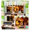 1 Set DIY Miniature Dollhouse Kit with LED 3D Handmade House Model Desktop Mini House Building Decoration Kids Adults Tiny Doll House Assembly Toy
