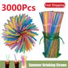 50-3000PCS Drinking Straws Colorful & Black Rietjes Flexible Cocktail Rietjes Bar Party Wedding Kitchen Beverage Straw Wholesale