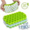 Silicone Honeycomb Ice Tray with Cover Creative Stackable 37-cell Ice Box Easy To Demould Ice Tray Ice Cube Mold