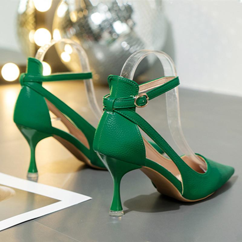 Модные женские туфли-лодочки, офисная обувь, женские сандалии с острым носком, однотонная женская обувь для вечеринок на тонком каблуке 7,5 см, женские рабочие туфли на высоком каблуке