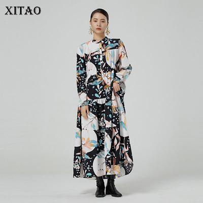 Плиссированное платье, модное новое женское платье больших размеров, пуловер с карманами, плиссированный подол, осеннее элегантное платье меньшинства, топ WMD3220