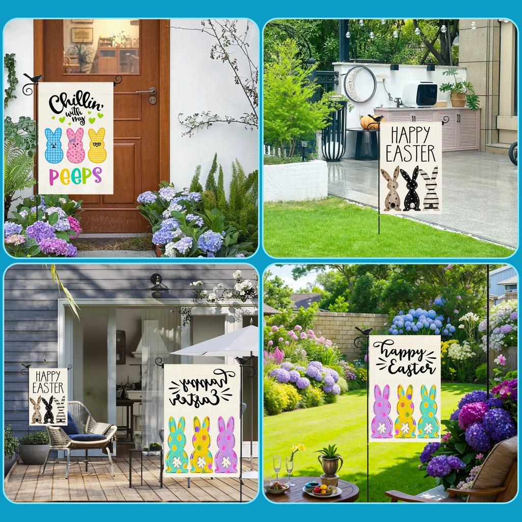 Lavender Garden Flags 12x18 Inch Double Sided Outside, Spring Flower Welcome Sign Holiday Yard Outdoor Decorations