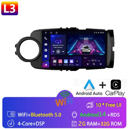 Android 13 Автомобильный Радио Мультимедийный Плеер Для Toyota Yaris 2012 - 2017 RHD/LHD Android Авто Навигация GPS Авторадио Carplay WIFI