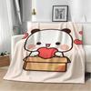 Kawaii Cute Cartoon B-Bubu D-Dudu Throw Lightweight 240g Flannel Blanket Soft Skin-friendly for Summer Cooling