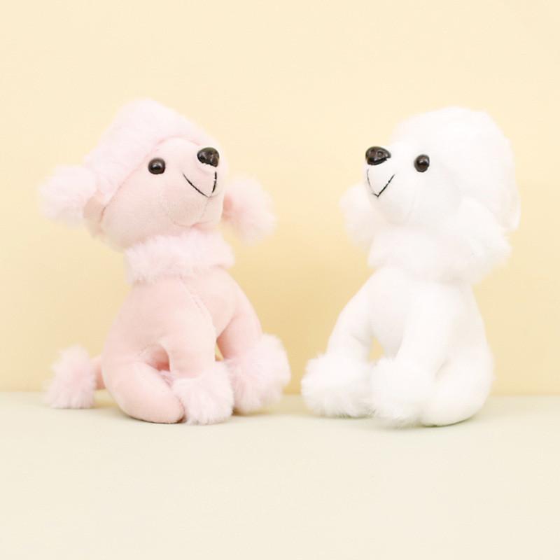 Soft Plush Poodle Teddy Dog Keychain Sweet Bag Decoration Small Dog Pendant