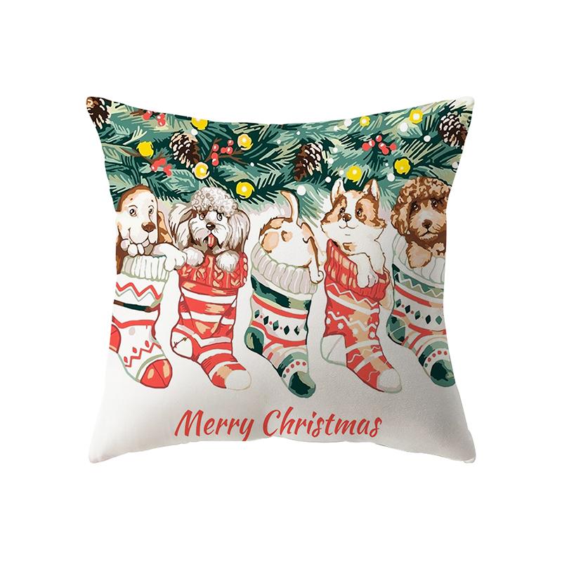 Рождественская тема Санта-Клаус с принтом наволочка для дома, гостиной, украшения дивана, полиэстеровая подушка, наволочка