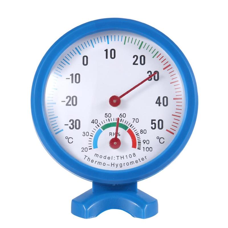 TH108 Temperature Humidity Meter Mini Round Analog Hygrothermograph Measuring Tool Indoor Outdoor Wall Hygrometer For Home