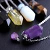 Шестиугольный аметистовый кулон-флакон для духов для ароматерапии