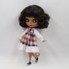 Кукла ICY Blyth 1/6 BJD 30см с темной кожей и короткими черными кудрявыми волосами матовое лицо NUDE шарнирное тело BL950
