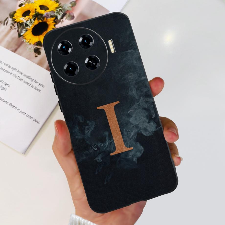 Чехол для Spark 20 Pro+ Мягкий Силиконовый Задний Чехол для Телефона Tecno Spark 20 Pro Plus KJ7 Чехол с Инициалами Буквенный Рисунок Funda Прозрачный