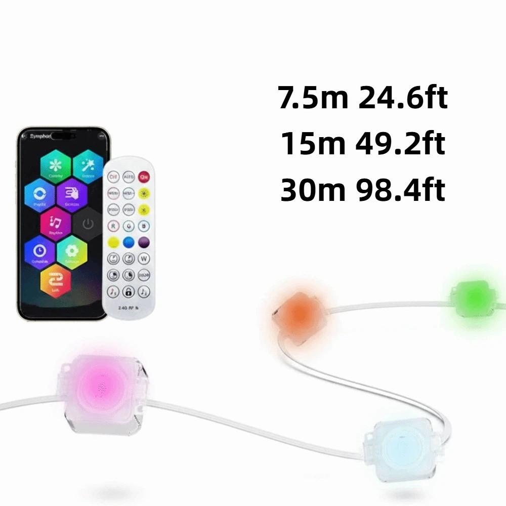 Водонепроницаемые RGB-гирлянды для внутреннего использования, умные гирлянды IP67, управление через приложение, Bluetooth, уличные гирлянды, декор для вечеринок