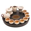 Beige Ru Kiln Ceramic Kung Fu Tea Set Home Office Guest Making Tea Special Teapot Teacup with Tea Tray