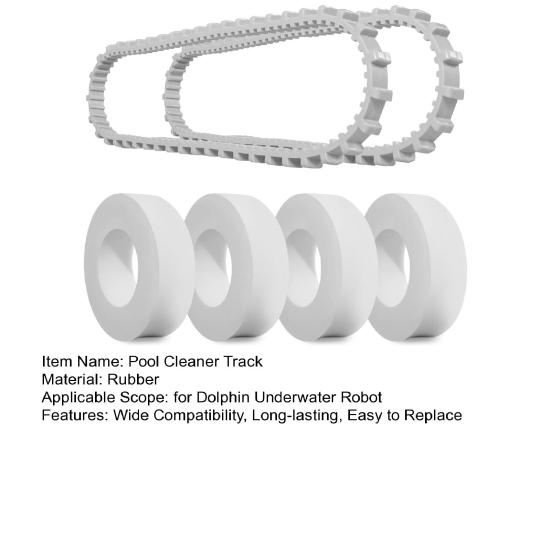 Pool Cleaner Tracks Climbing Rings 2 Pcs 9985006-R2 Pool Cleaner Tracks And 4 Pcs Climbing Rings Replacement Rubber Belt for Dolphin Underwater Robot
