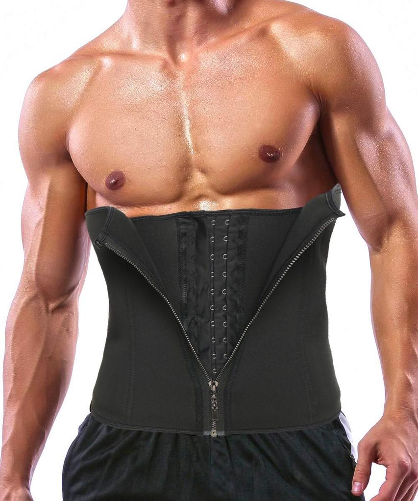 Men Women Waist Trainer Corset Zipper Hook Shapewear Tummy Double Control Body Shaper Waist Belt Faja
