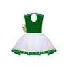 Girls Christmas Dance Dress Sleeveless Keyhole Back Patchwork Bow Sequin Design Leotard Party Costume Santa Theme