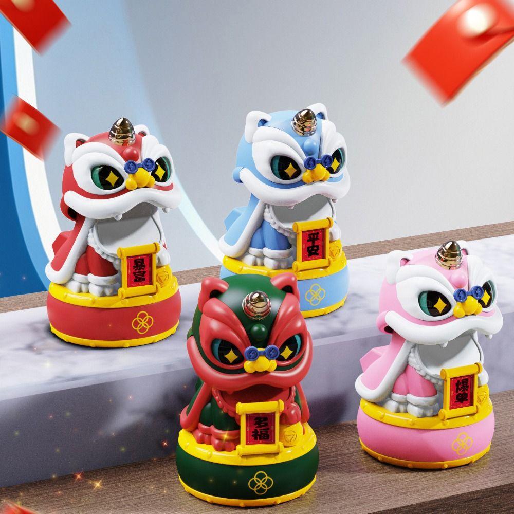 Automatic Nodding Head Desktop Wake Lion Statue Solar Shaking Head Ornament Desktop Mascot