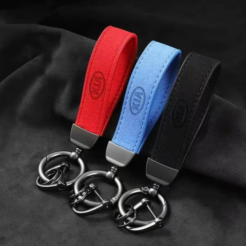 Automobile Interior Supplies Leather Metal Car Key Chain For Kia Ceed Rio Sportage Picanto K5 K9 Souranto Parts lqrd40
