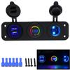 3 Hole Panel Base Switch Panel Dual Car USB Charger 4.2A Voltmeter Power Socket Cigarette Lighter Car Truck Boat Switch Panel