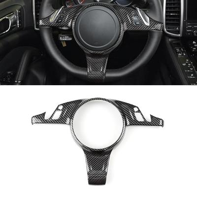 Для Porsche Cayenne 2011-2017 Panamera 2010-2016 ABS Имитация карбона Автоаксессуары Рамка Панели Рулевого колеса Накладка