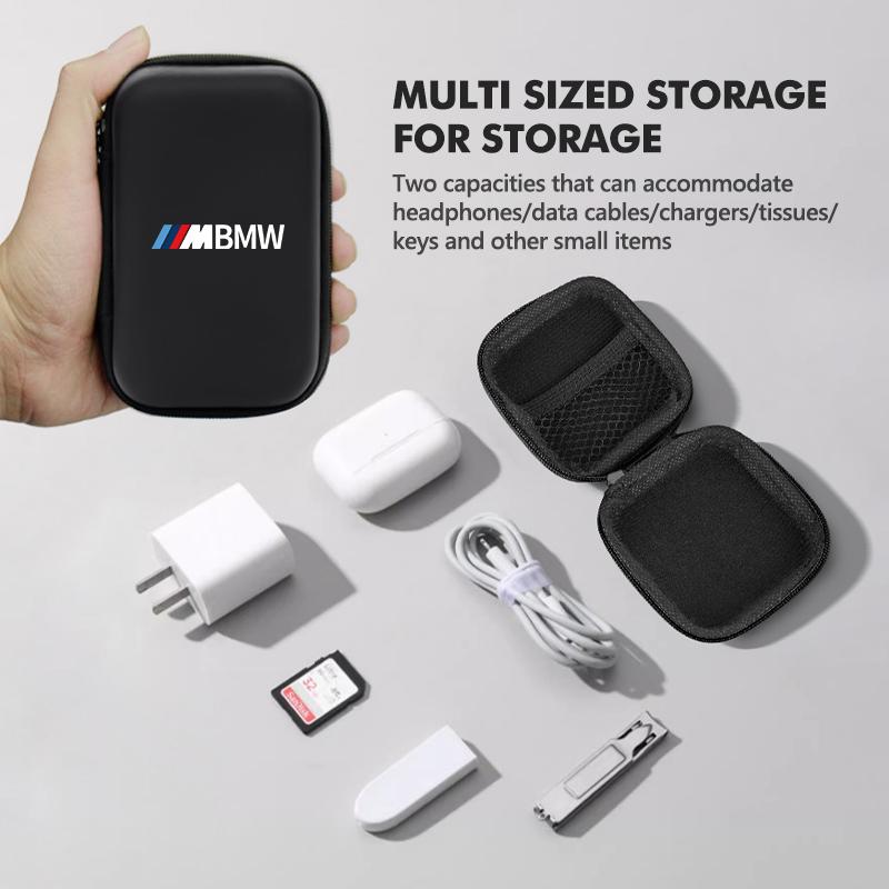 MUSE5 Car Portable EVA Storage Earphone Cable Case Bluetooth Bag For BMW M Performance Alpina M3 M5 M6 X1 X3 X4 X5 G20
