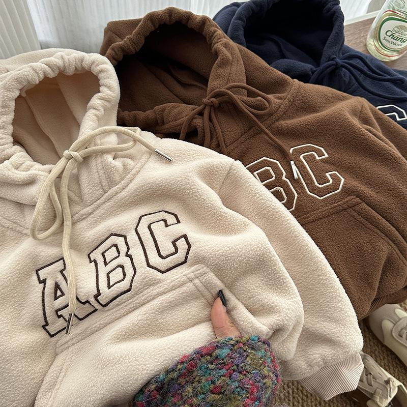 Детский зимний комплект из толстовки с капюшоном и брюк с буквами алфавита - модный наряд унисекс