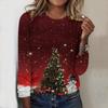 Женский новый повседневный топ с круглым вырезом и длинным рукавом на осень-зиму 2025 года с 3D-рождественским узором. Идеальный подарок на Хэллоуин и Рождество.