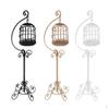 1:12 Кукольный миниатюрный 3 штуки птицы из металла клетки с держателем