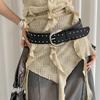 Y2k Women Rivet Belt Vintage Punk Style Belt Fashion Wide Leather Waistband  Pants Accessories