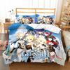 Pop Game Genshin Impact Duvet Cover Set UK Single Double Queen US Twin Full King Size Animal Bedwear
