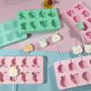 Porous Animal Silicone Lollipop Mold Princess Cheese Stick Making Tool Chocolate Candy Ice Mould Party Snack Children's Day Gift