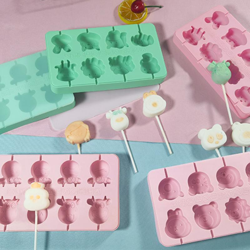 Porous Animal Silicone Lollipop Mold Princess Cheese Stick Making Tool Chocolate Candy Ice Mould Party Snack Children's Day Gift