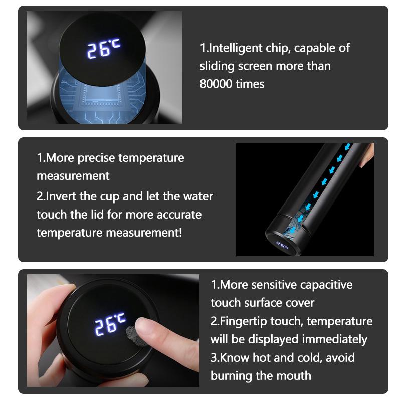 NTSM5 Stainless Thermos Water Bottle Temperature Display Thermos Cup For BMW M 1 3 4 5 6 7 Series M3 M6 F01 F02E34 E36 E70 F10 X6 X1