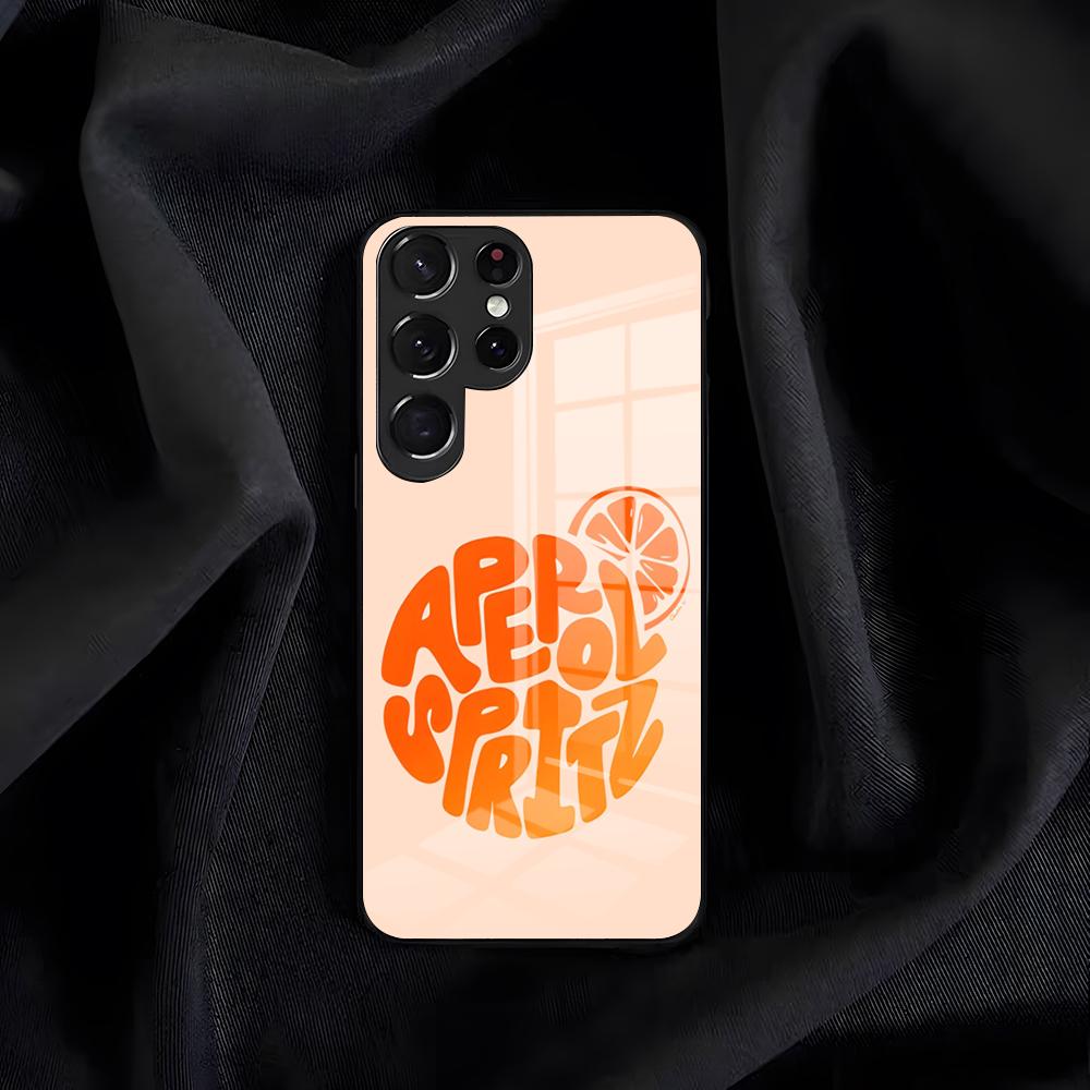 Чехол для телефона A-Aperol S-Spritz для Samsung S26 S25 Edge S24 S23 S22 S21 S20 Ultra Plus FE Стеклянная крышка