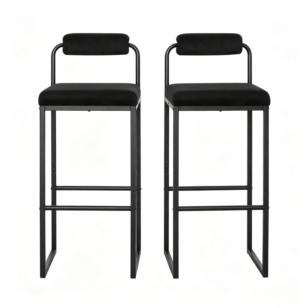 Coffee Stool, Modern Kitchen Stool, Bar Stool with Backrest (only with 2Pcs Stools)