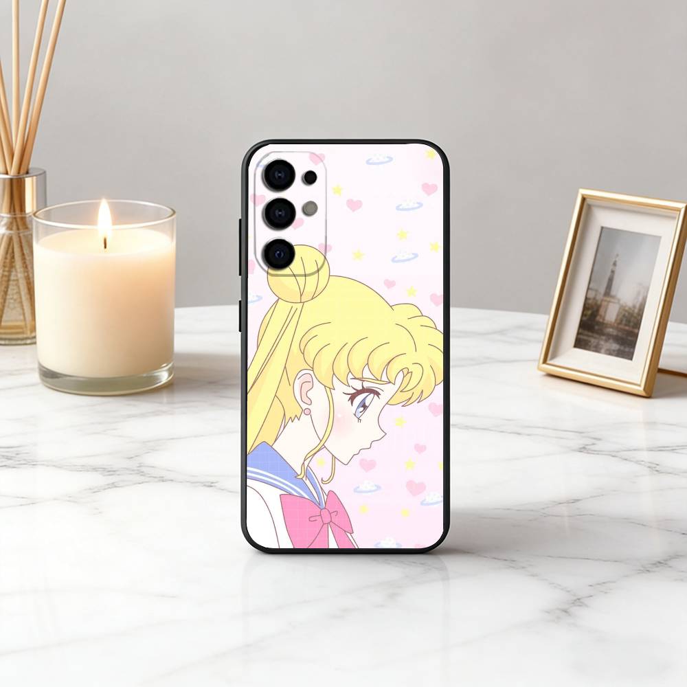 Мультяшный Чехол для Телефона S-Sailor M-Moon-es Art Для Samsung S25,S24,S21,S22,S23,S30,Ultra,S20,Plus,Fe, Мягкий Силиконовый Черный Чехол