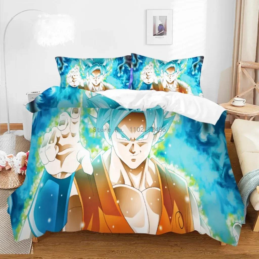 Набор пододеяльников Son Goku с принтом Dragon Ball Anime Cartoon для мальчиков, постельное белье, комплекты для взрослых, детей, друзей G
