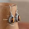 Xiaomi 925 Sterling Silver Vintage Earrings For Women Trendy Vintage Brown Stone Earring Jewelry Prevent Allergy Party Accessories