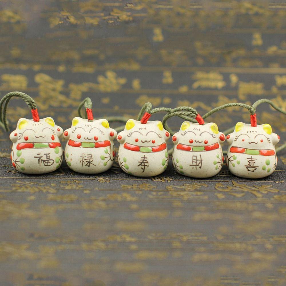 Character Lucky Cat Japanese Style Wind Chime Bag Pendent Hanging Decorations Bell Key Chain