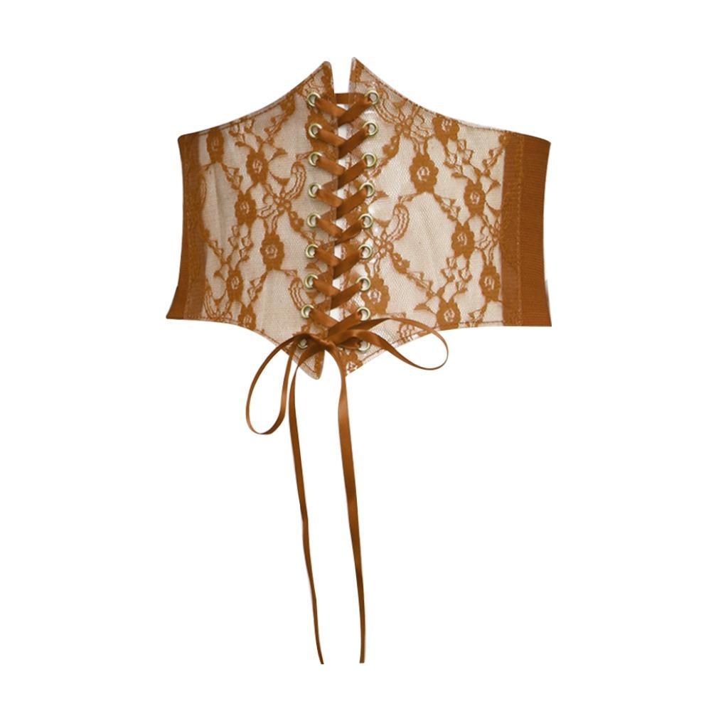 Flower Embroidery Silk Elastic Cummerbunds PU Leather Waist Bands  For Women Lady Girl Bridal