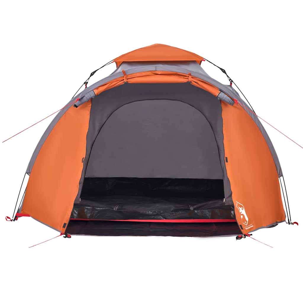 Dome Camping Tent for 3 Persons Grey and Orange Quick Release System
