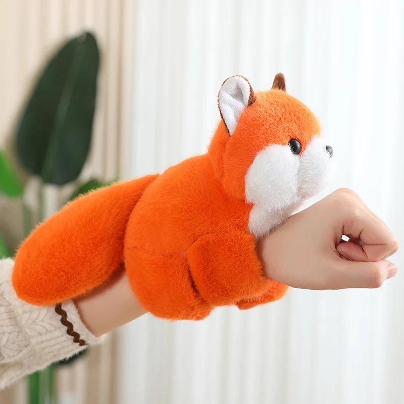 Творческие мягкие игрушки енот лиса хаски кошка обезьяна папа круг игрушка обернутая вокруг руки кукла игрушки для детей подарок на день рождения