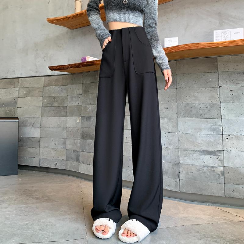 Fashionable Women's Autumn High-waisted Wide-leg Pants In Spring and Autumn
