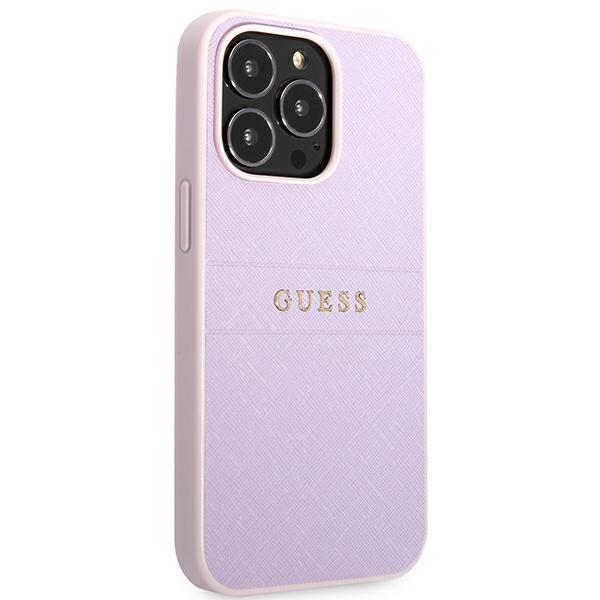 Guess Guhcp13Lpsasbpu Iphone 13 Pro / 136,1 Fioletowy/Purple Saffiano Hot Stamp & Metal Logo