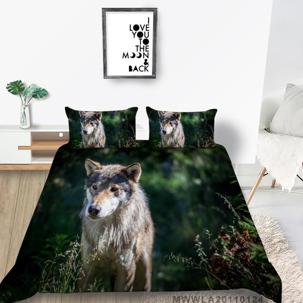 2023 Новый стильный комплект постельного белья с принтом волка, пододеяльник с животными, чехол для кровати, Высококачественная наволочка, крутой мужской комплект постельного белья, комплект постельного белья королевского размера, чехол