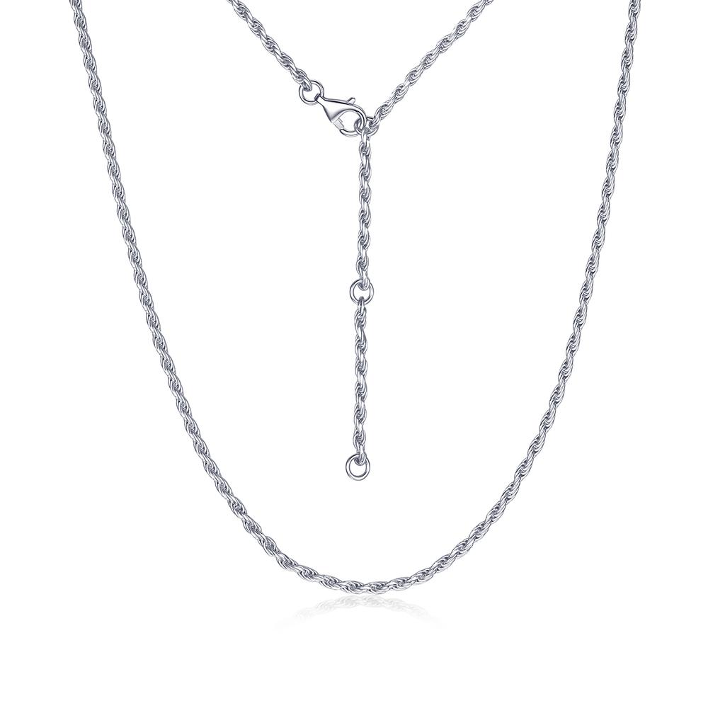 Timeless Braided Rope Chain Necklace 925 Sterling Silver With Multiple Colors Plating 2mm Rope Chain Perfect Layering Rope Chain