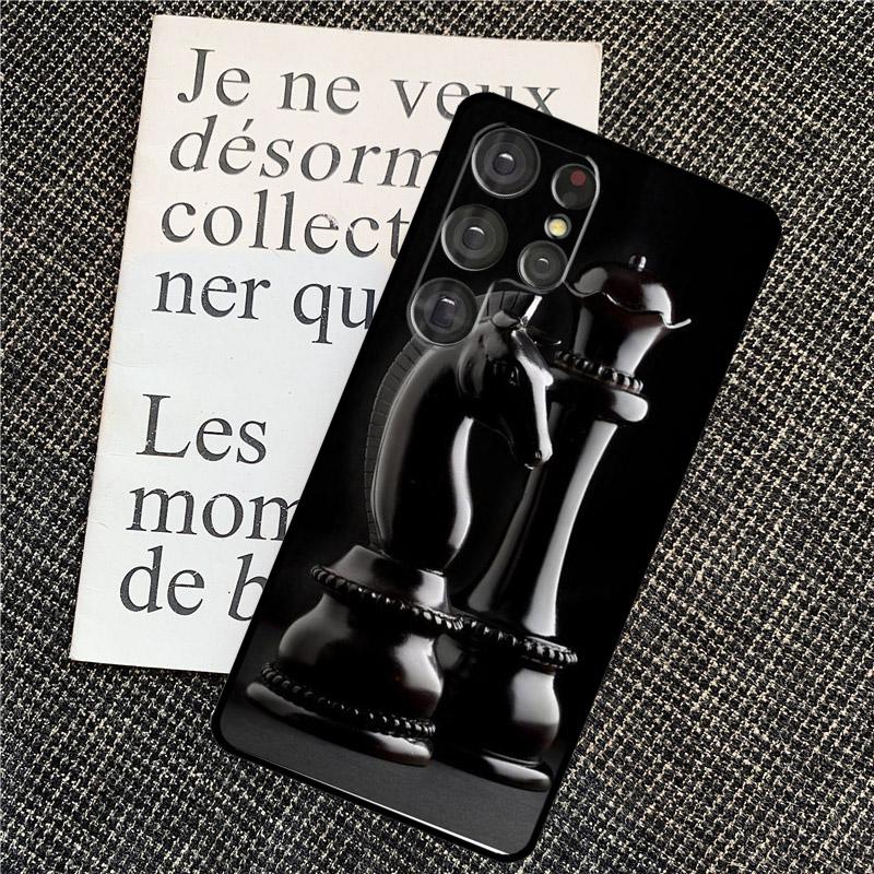 Chess Board Dark Horse Case For Samsung Galaxy S25 S26 Ultra S21 S22 S23 S24 Ultra S10 S20 Plus S25 FE Back Cover