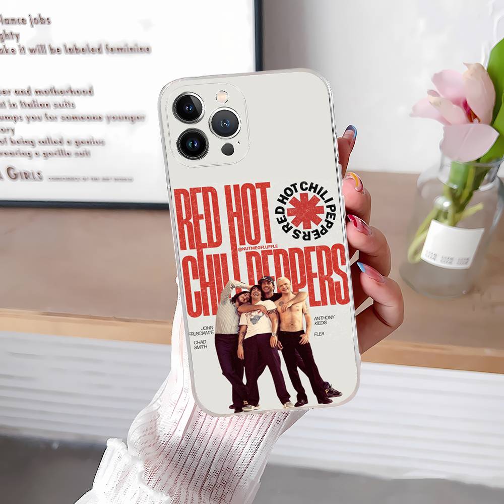 Популярная рок-группа Red Hot Chili Peppers Прозрачный чехол для телефона для iPhone 17 Air 16 Pro Max 15 14 13 12 11Plus Ударопрочный чехол