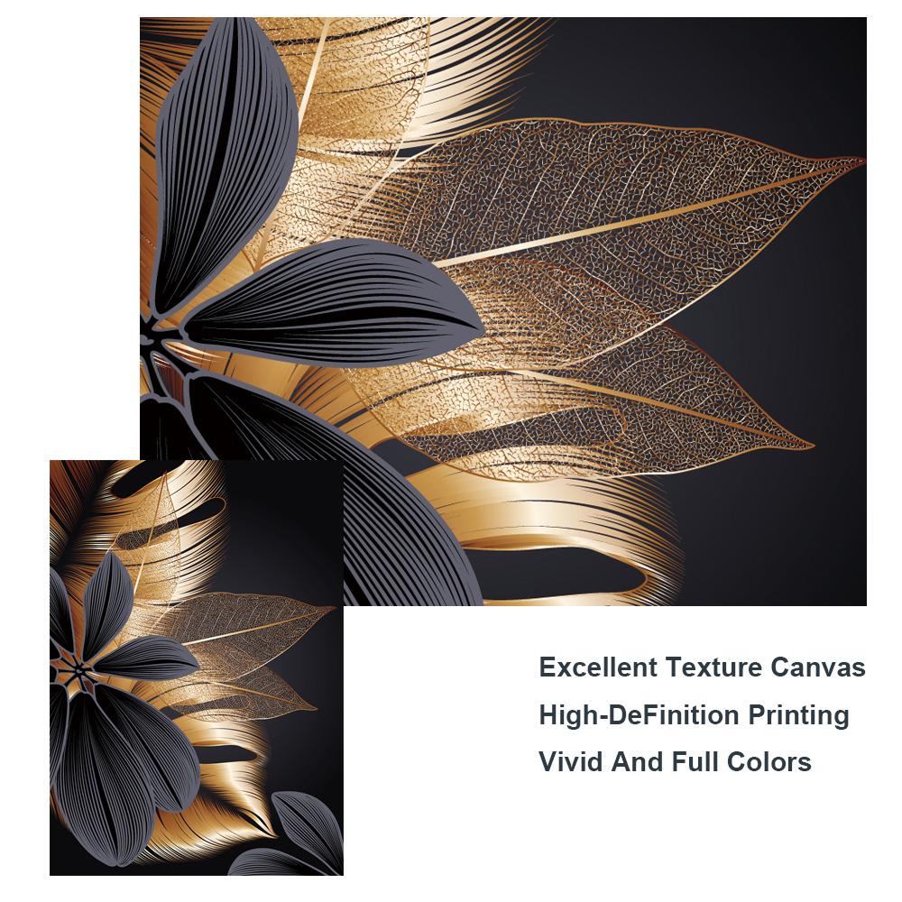 Abstract Golden Tree Leaves Canvas Art Posters and Prints Modern Fashion Luxury Paintings On the Wall Art Pictures Home Decor