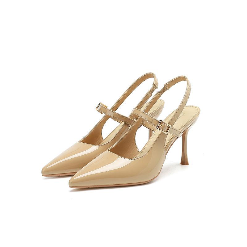 9 Французский темперамент полые каблуки босоножки женские летние новые туфли-лодочки с острым носком шпильки женские